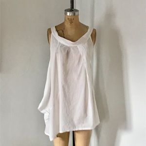 White Asymmetric Sculptural Top
